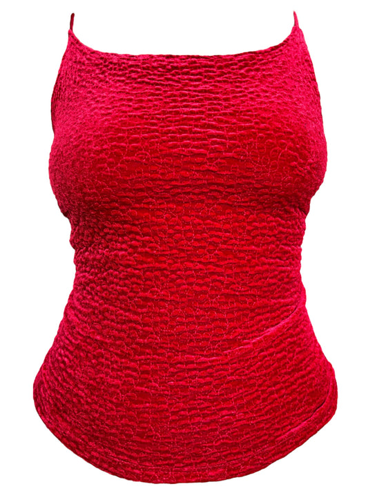 Vintage Red Velvet Textured Tank - XS/S