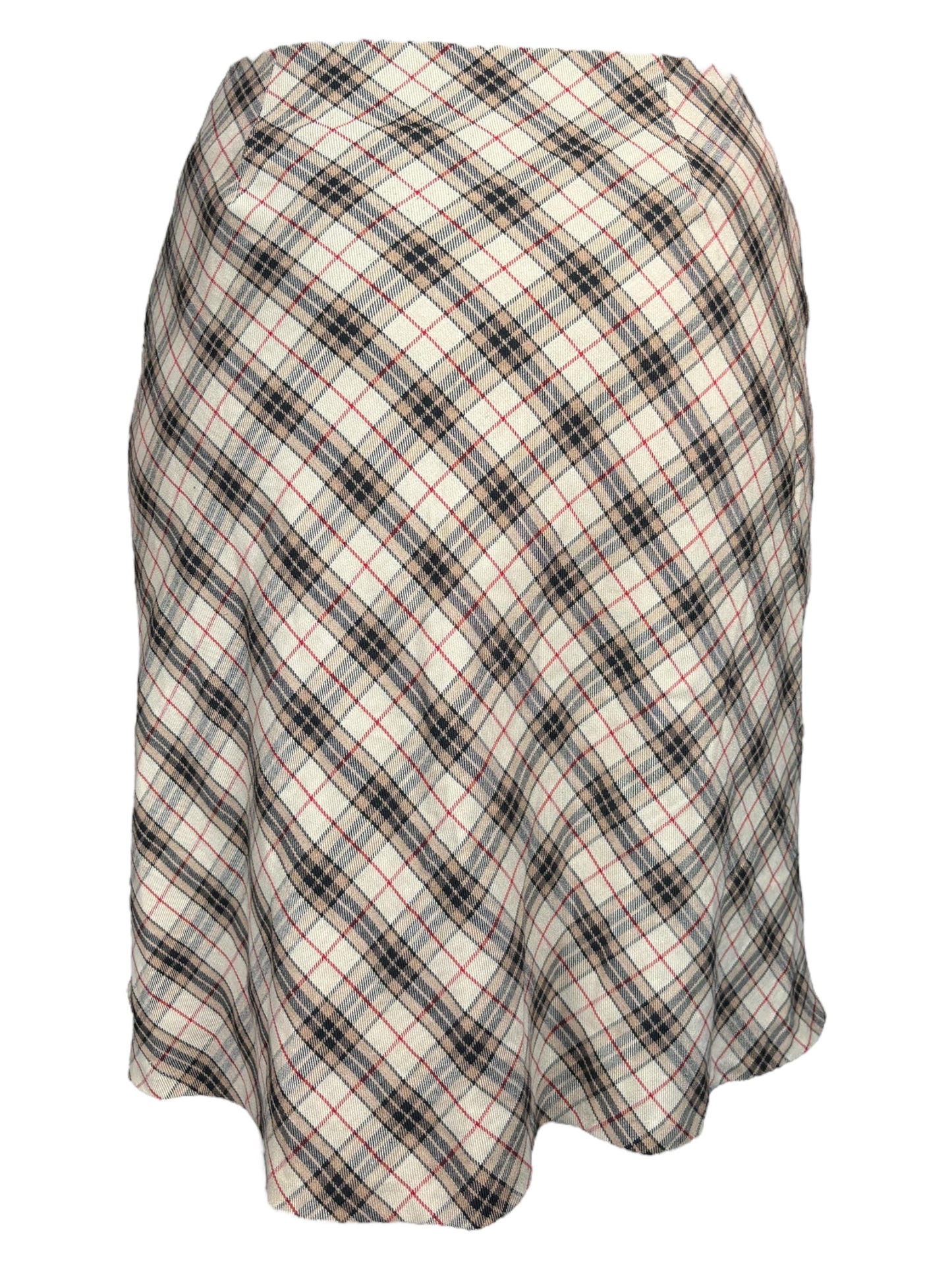 Vintage Tan Plaid Skirt - L