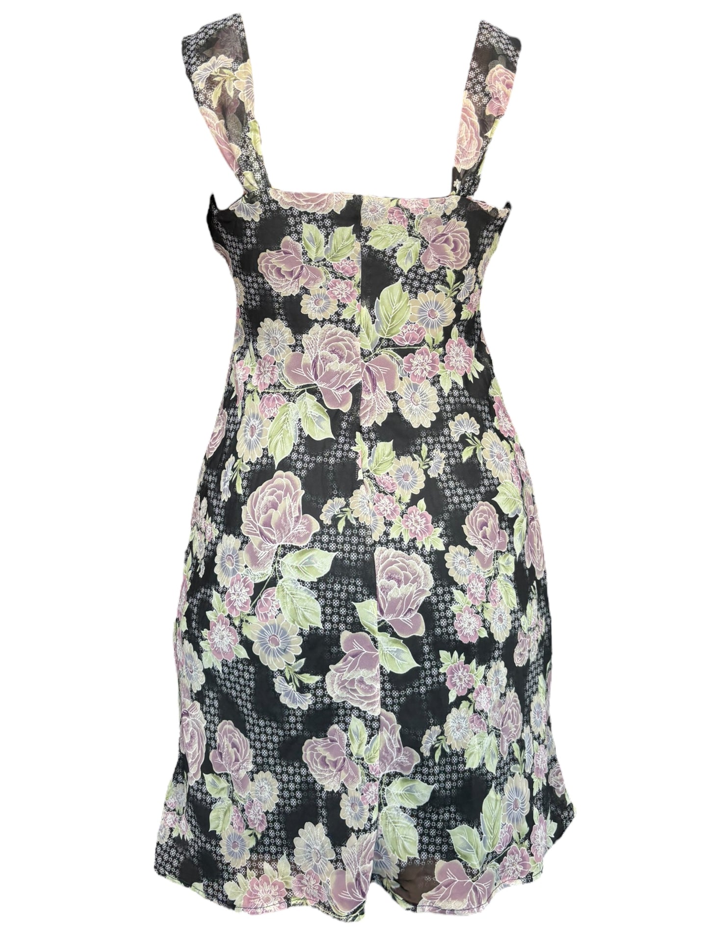 Vintage Purple Rose Dress - M