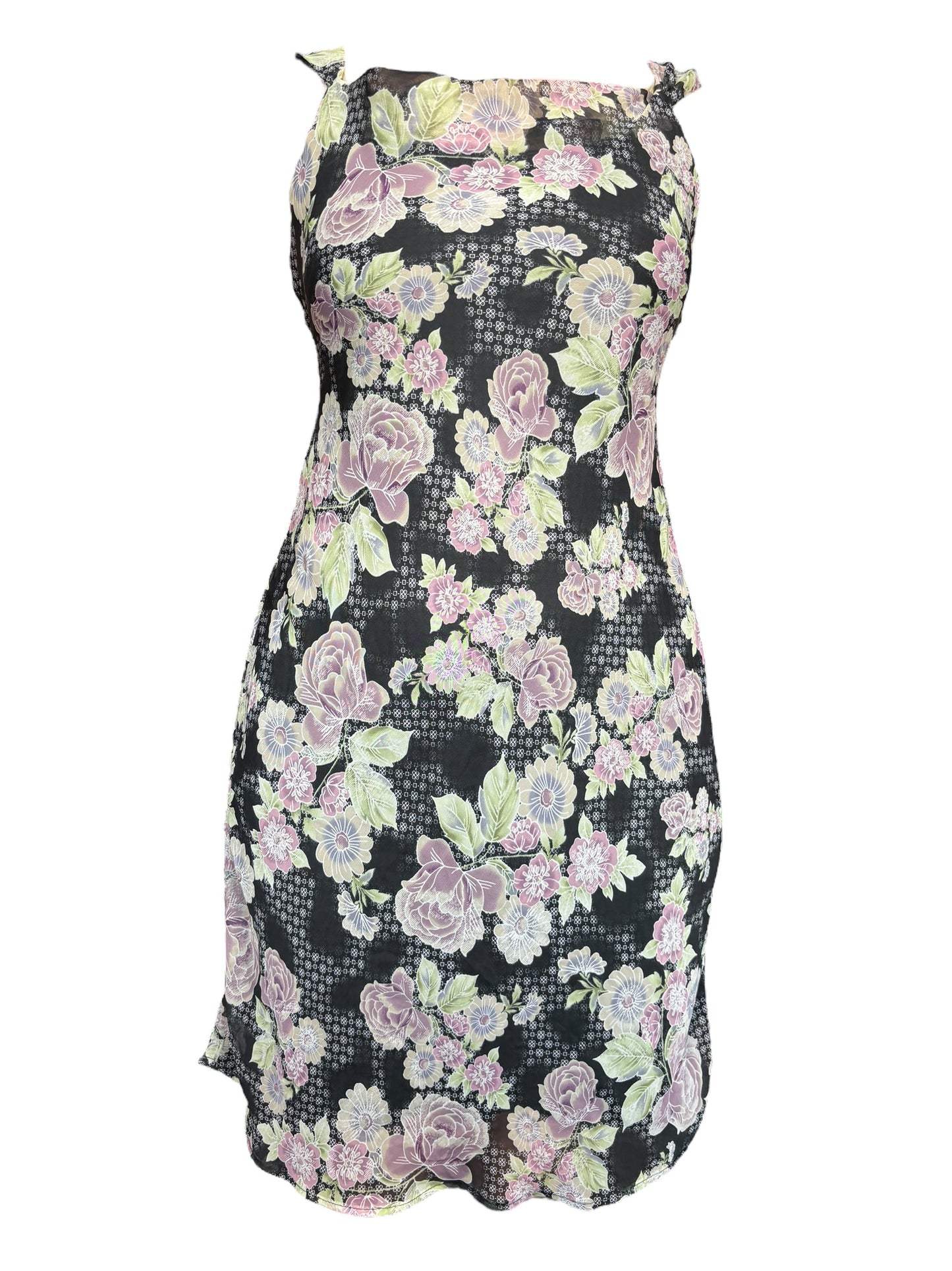 Vintage Purple Rose Dress - M