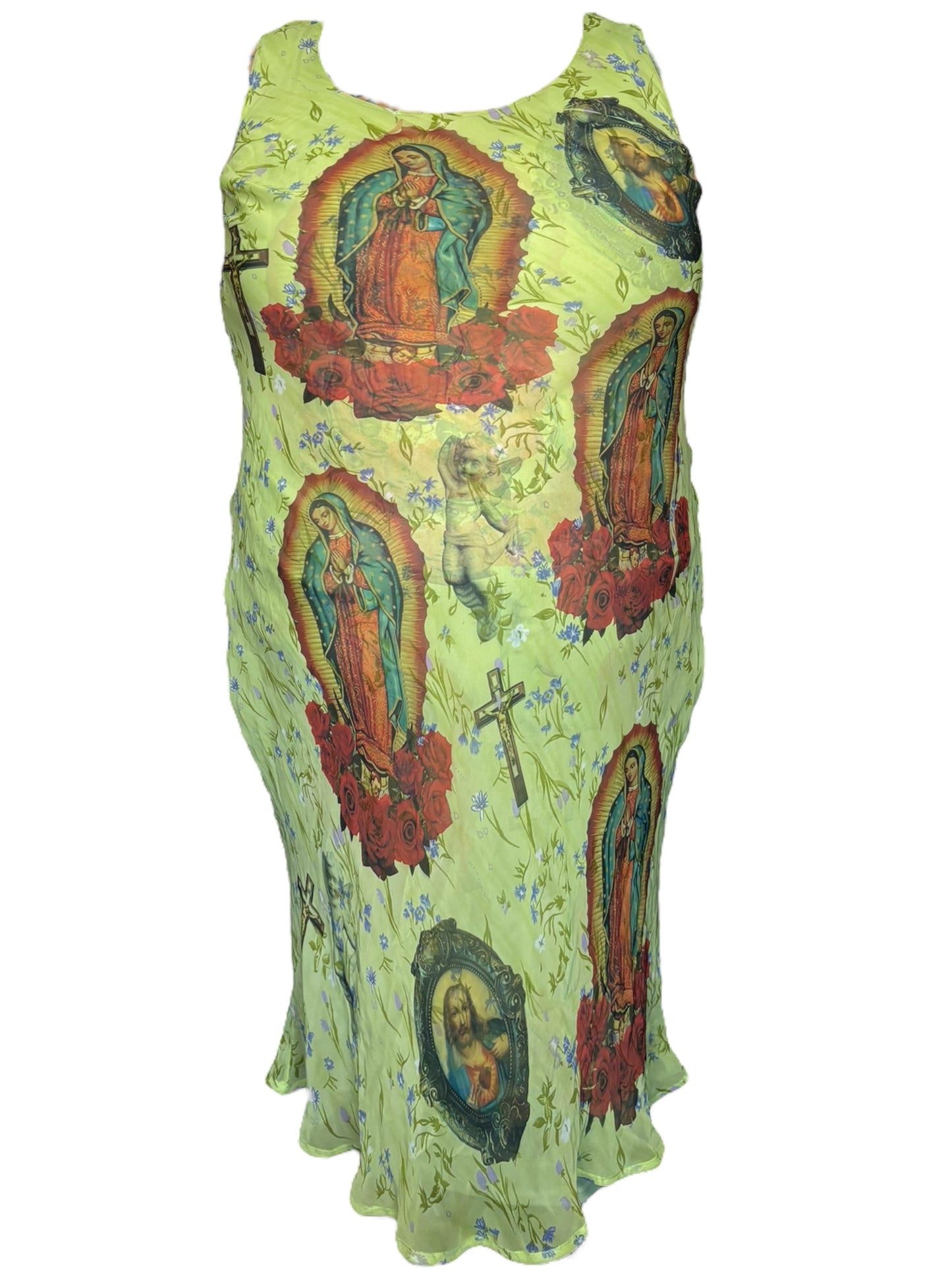 Virgen's Garden of Angels Green Dress - 2X