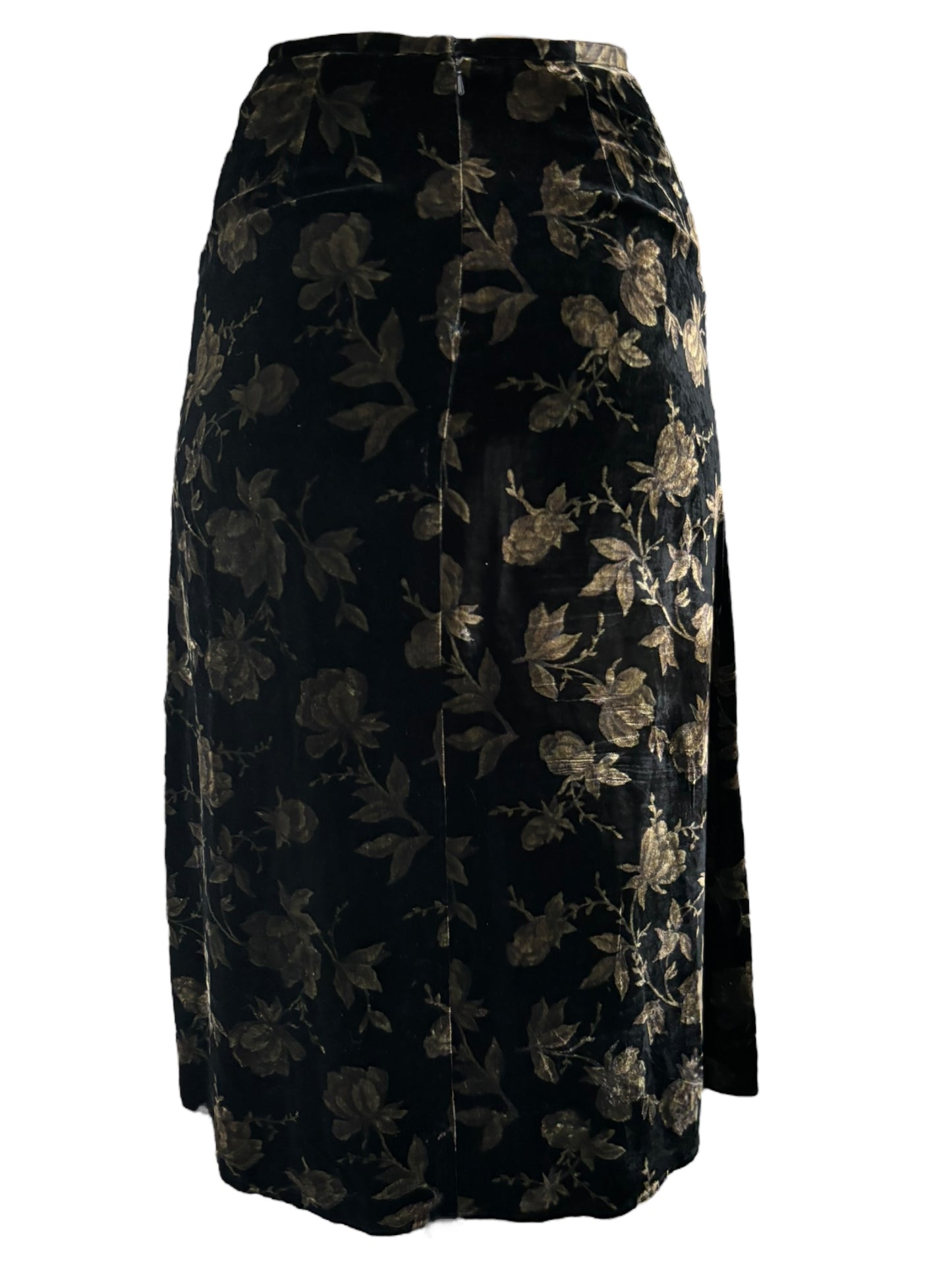 Vintage Roses On Black Soft Skirt - S