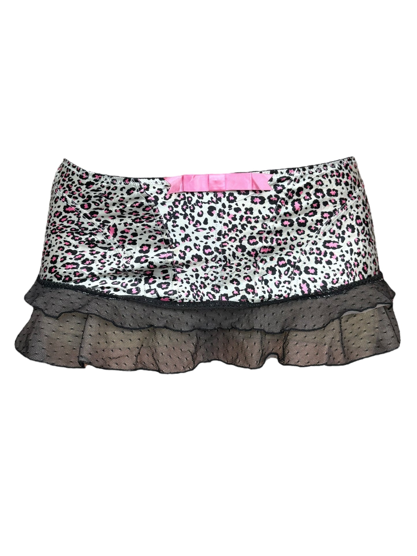 Vintage Leopard Mini Lingerie Skirt - M