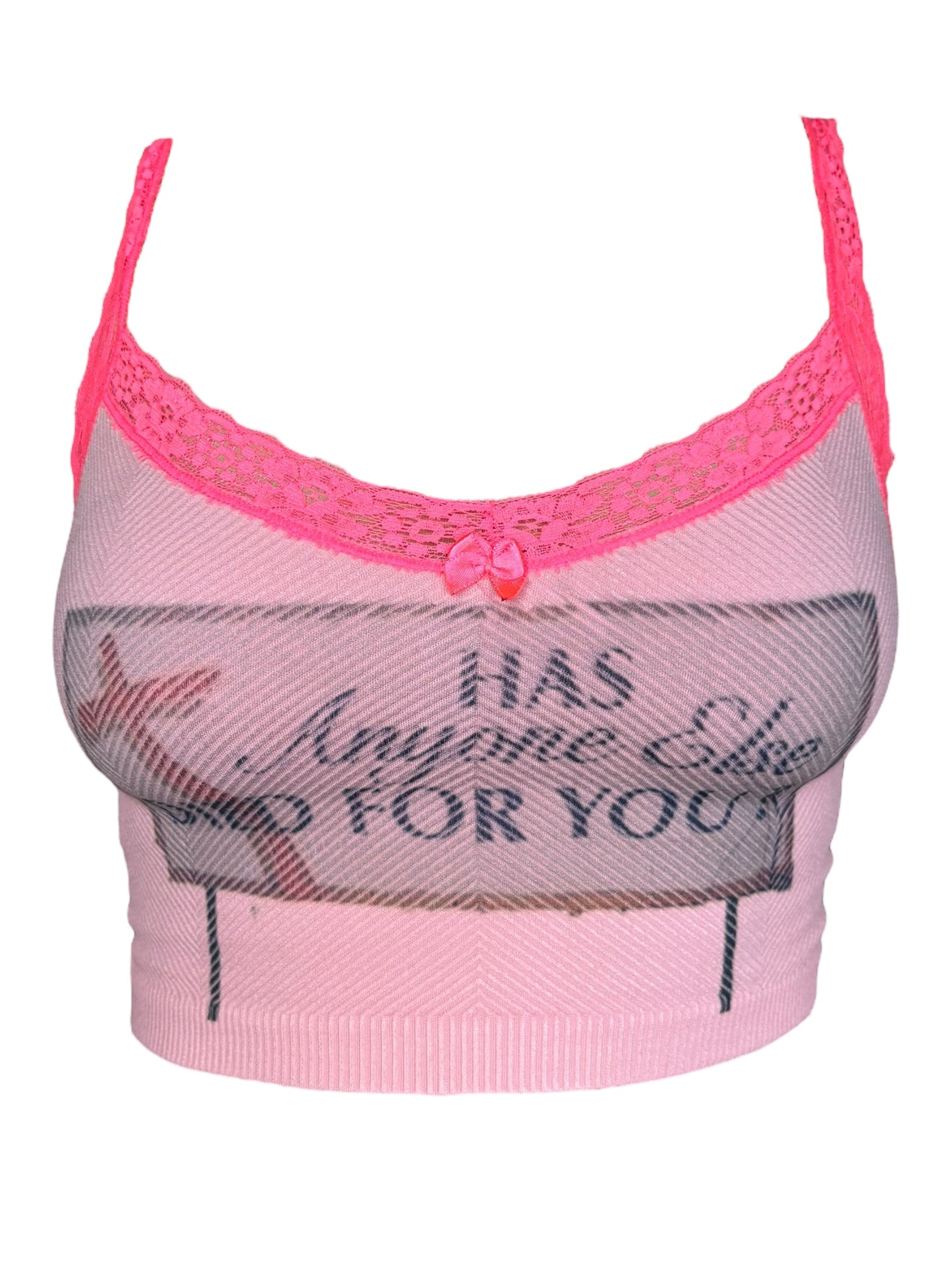 Has Anyone Else Died For You? Pink Cropped Tank - M/L