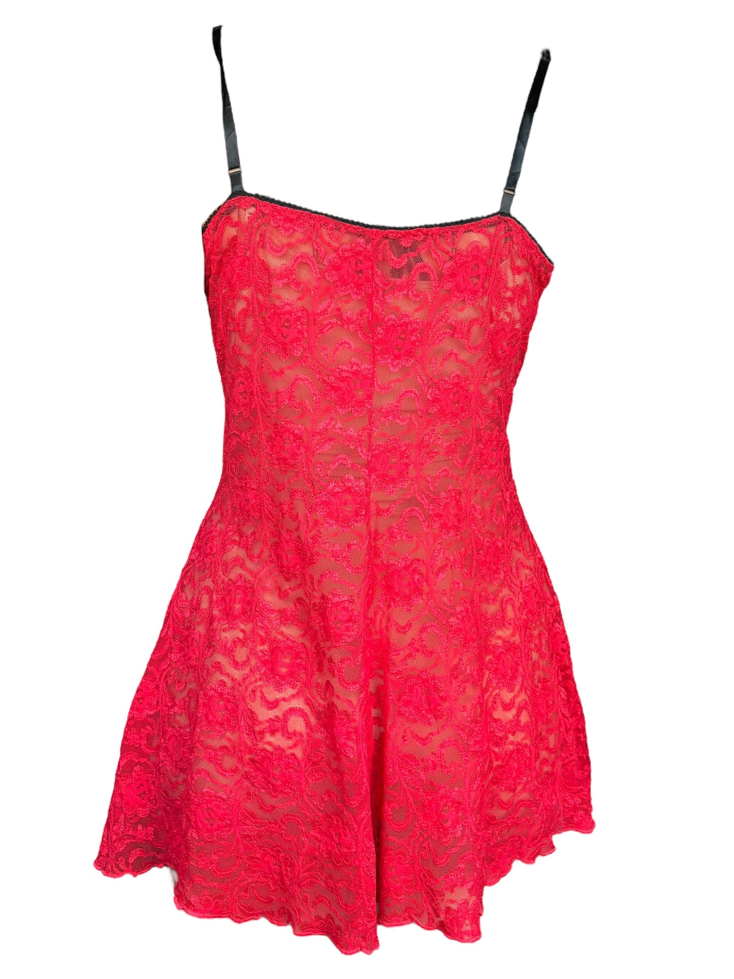 Animal of Your Body Red Lace Up Dress - L