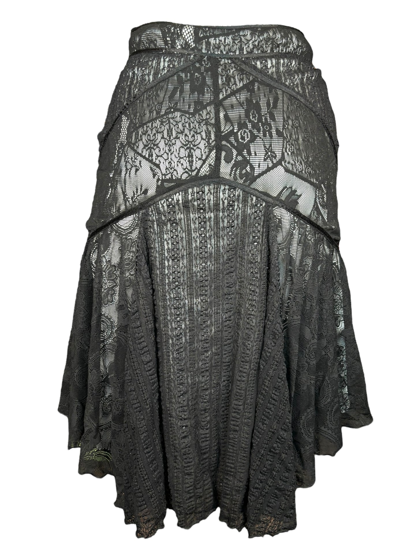 Vintage Black Lace Skirt - M