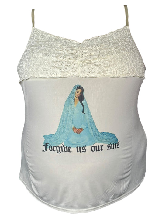 Forgive Us Our Sins Lana Cream Lace Sample Tank - 4X/5X