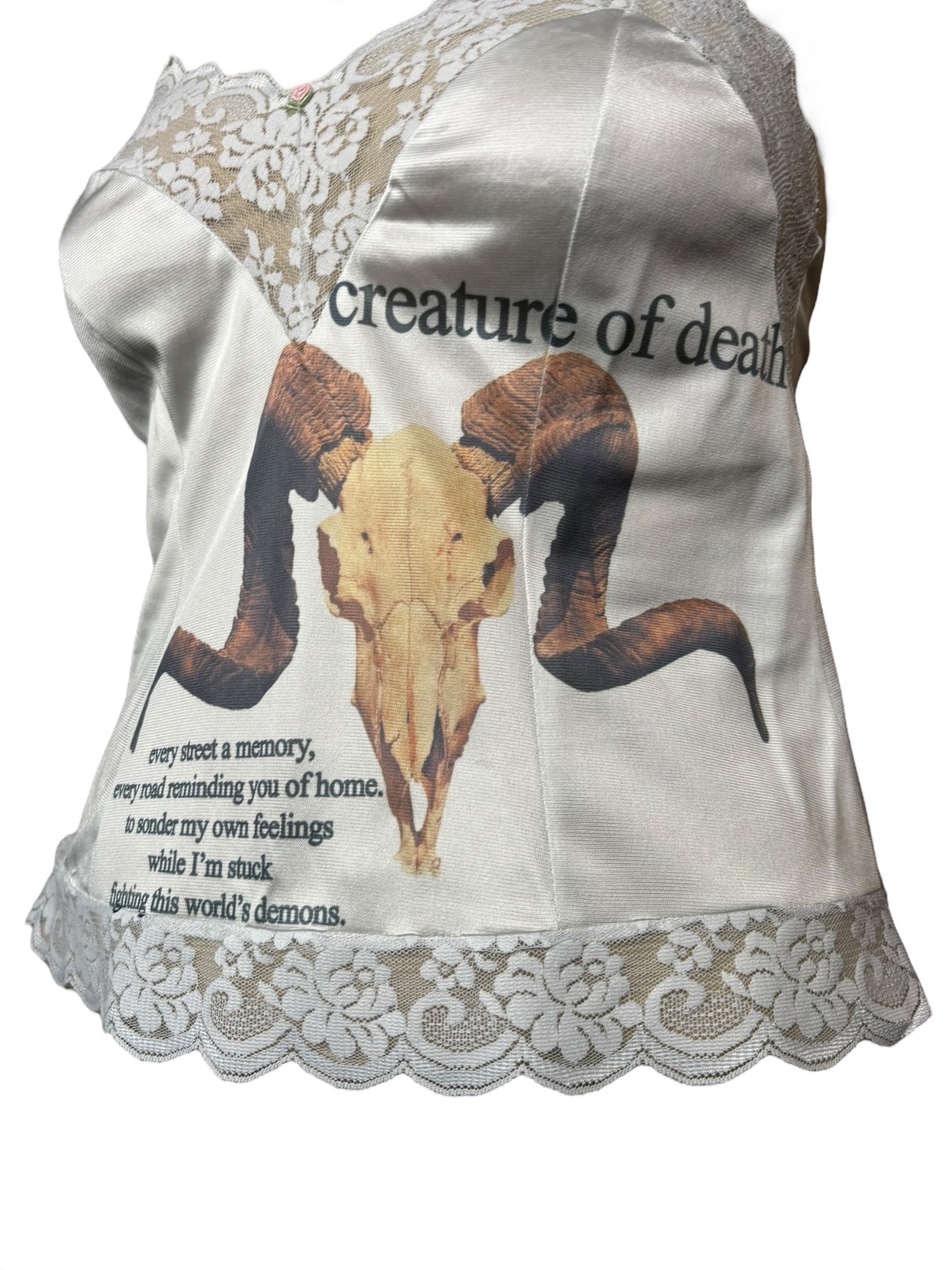 Creature Of Death White Slip Tank - M