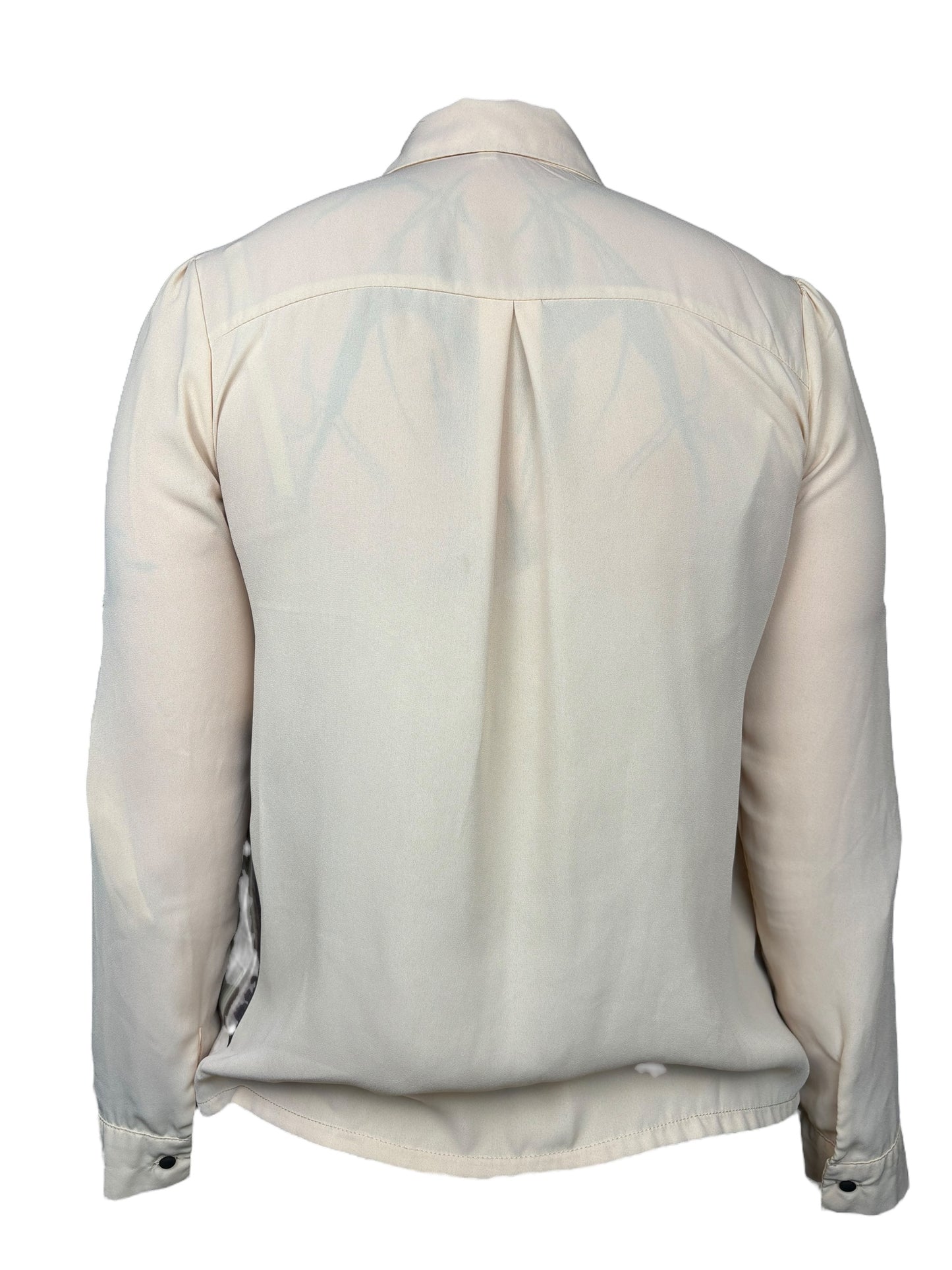 Power Of Prose Beige / Black Button Up - M