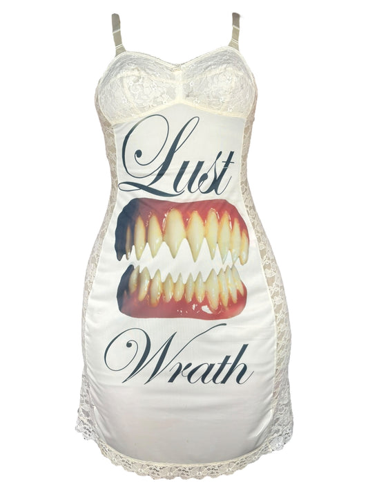 Vicious Lust White Slip Dress - M