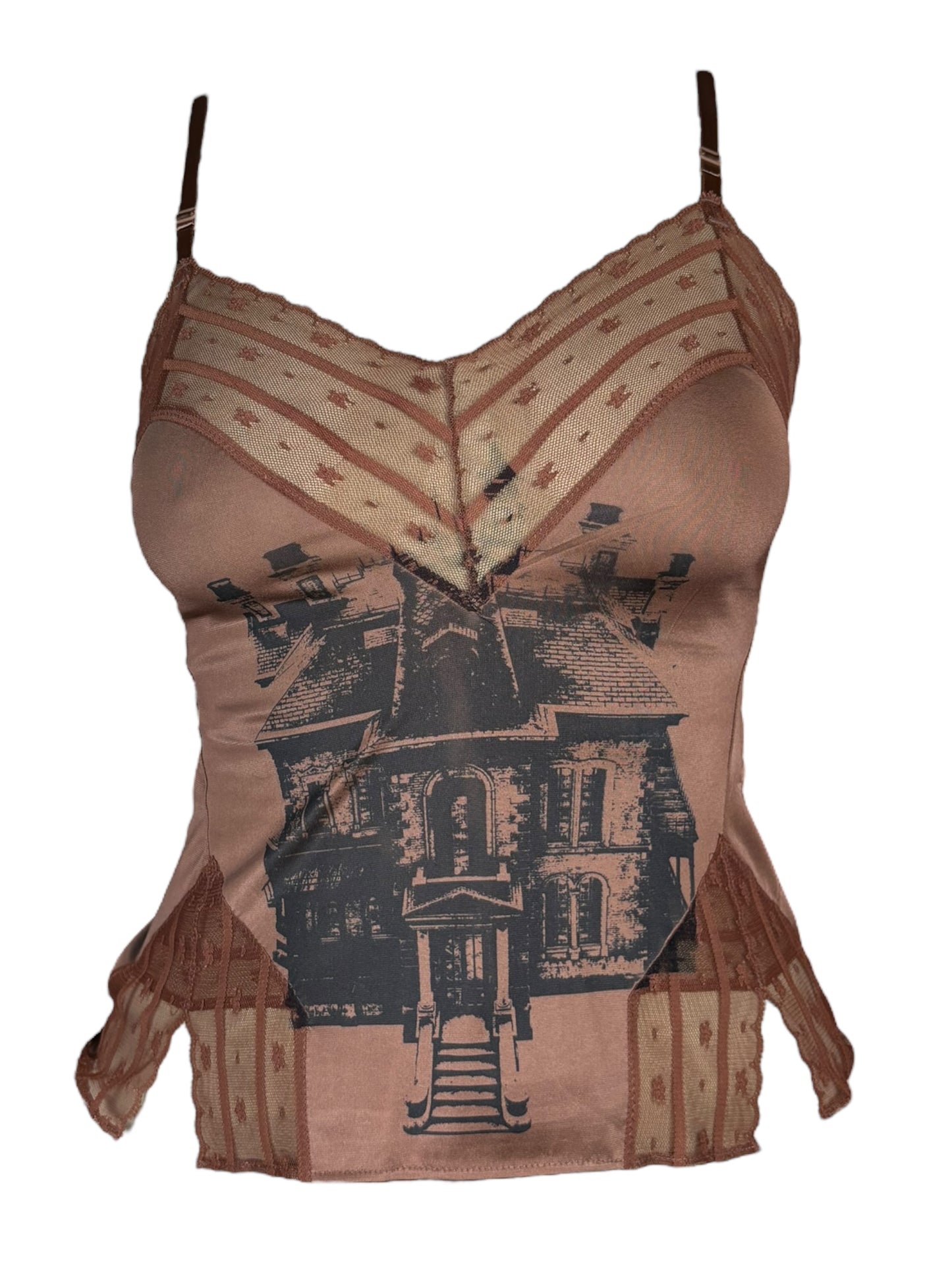 Haunted House Brown Slip Tank - M