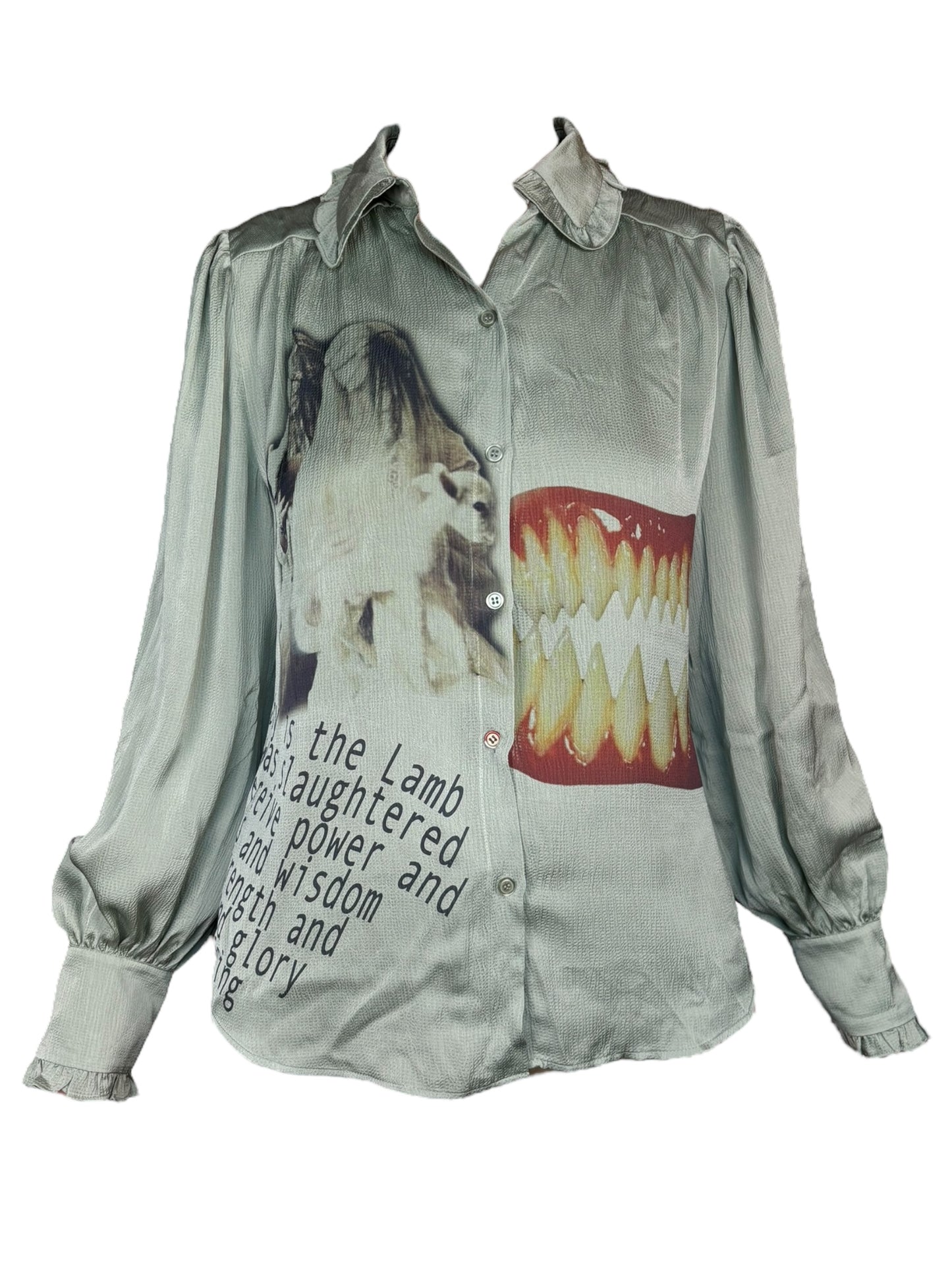 Worthy is The Lamb Sage Green Button Up - L/XL