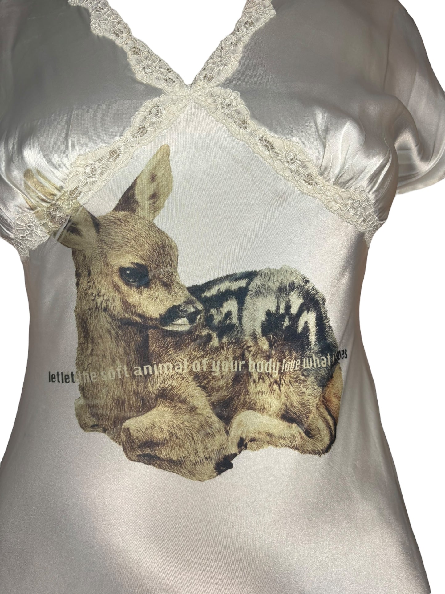 The Soft Animal of Your Body White Satin Dress - L/XL