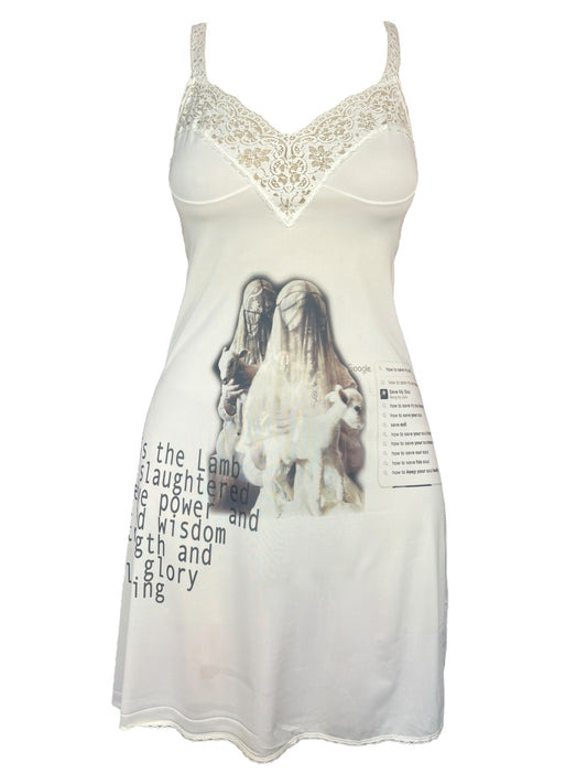 Worthy is the Lamb White Slip Dress - M