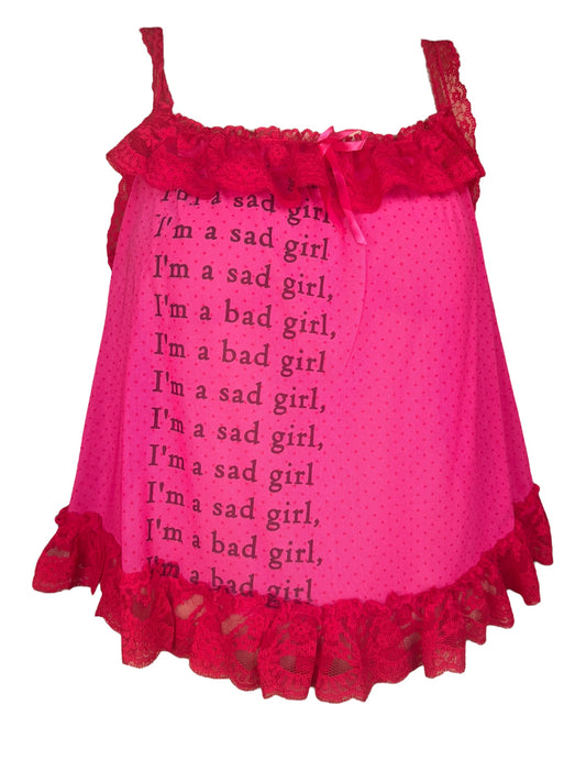 Sad Girl Bad Girl Red Mini Polka Dot Top - L/XL