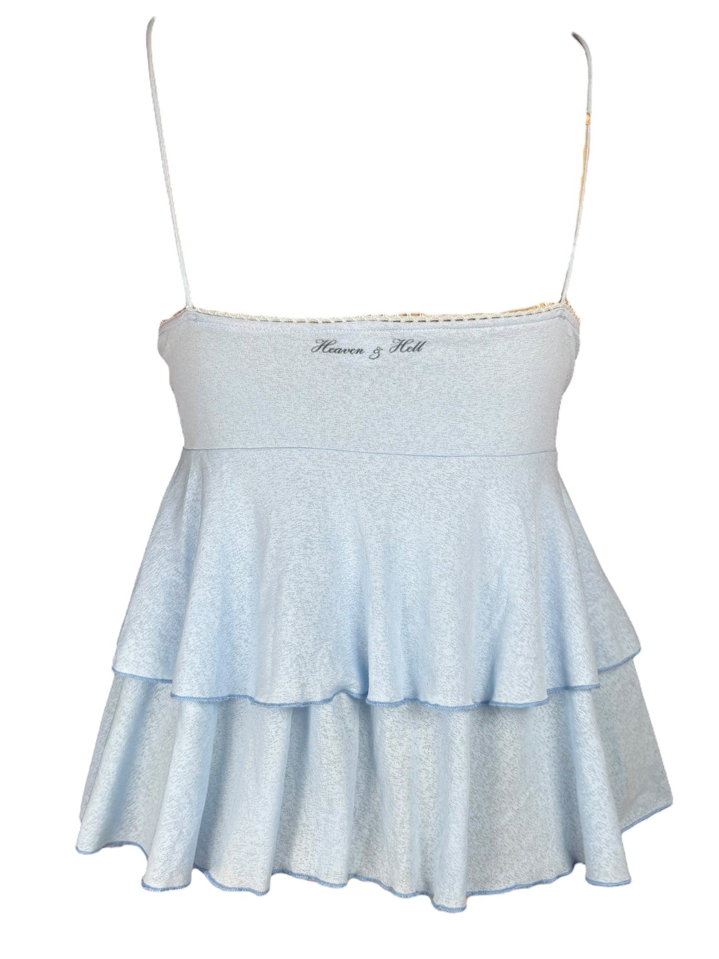 Angel's Wrath Blue Babydoll Ruffle Tank - M