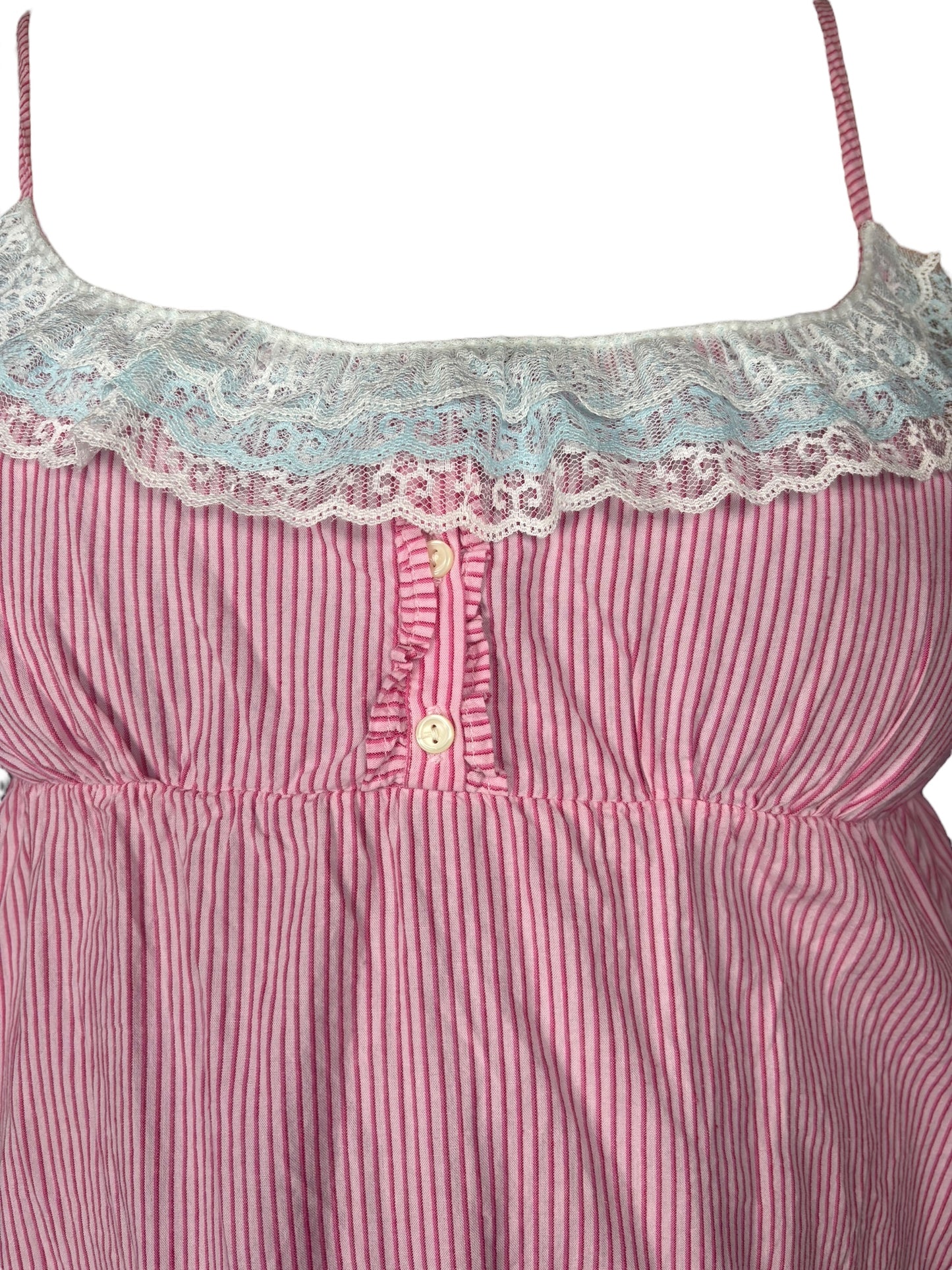 Vintage Striped Pink Nightie - 2X