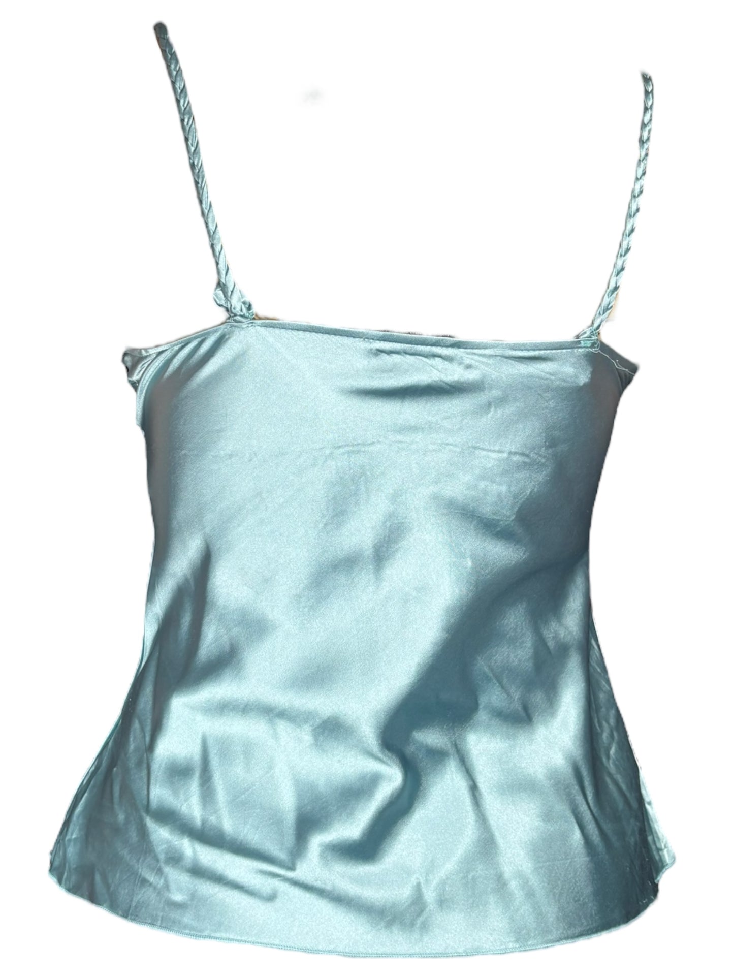 Sitting Duck Blue Satin Tank - M