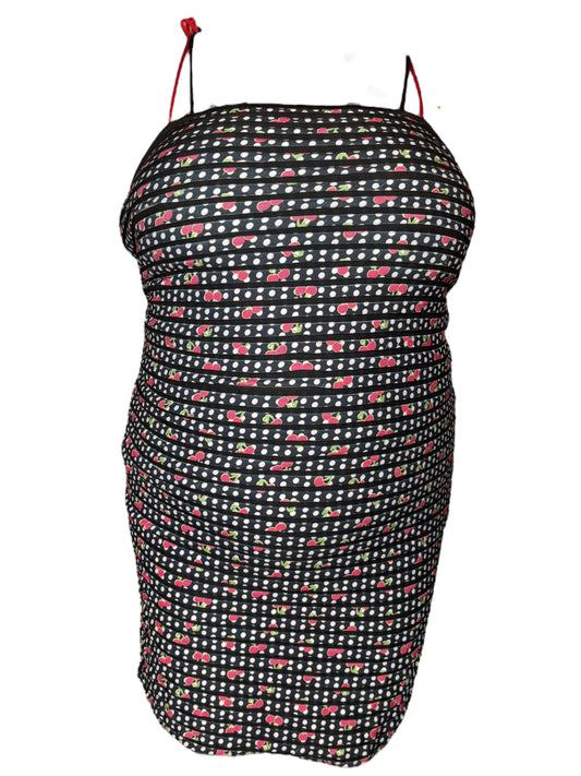 Vintage Cherry Polka Dot BodyCon Dress - XL