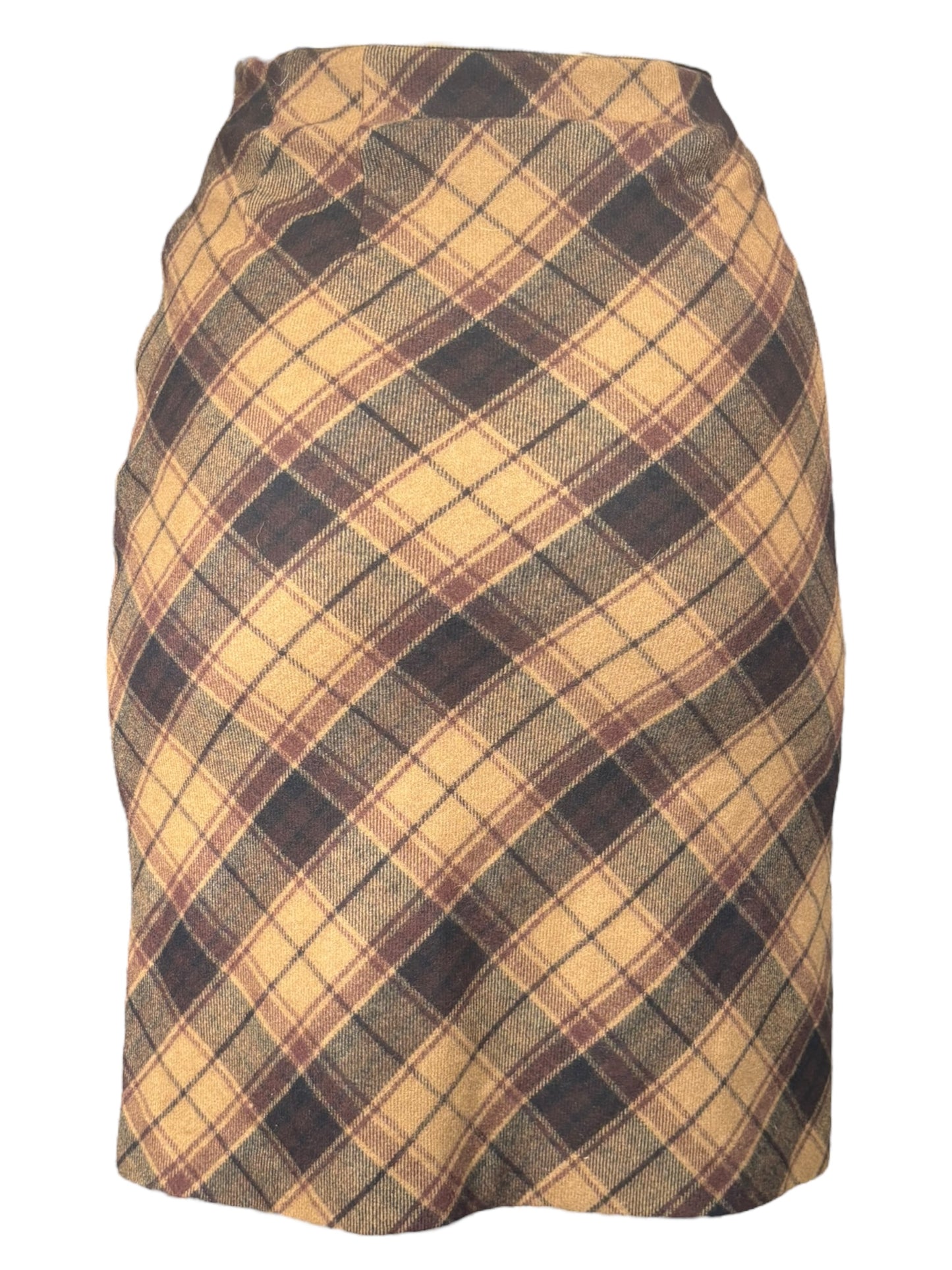 Vintage Plaid Midi Skirt - XS