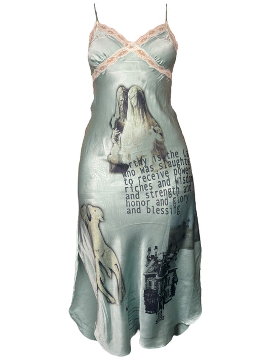 Worthy is the Lamb Aqua Vintage Slip Dress - M