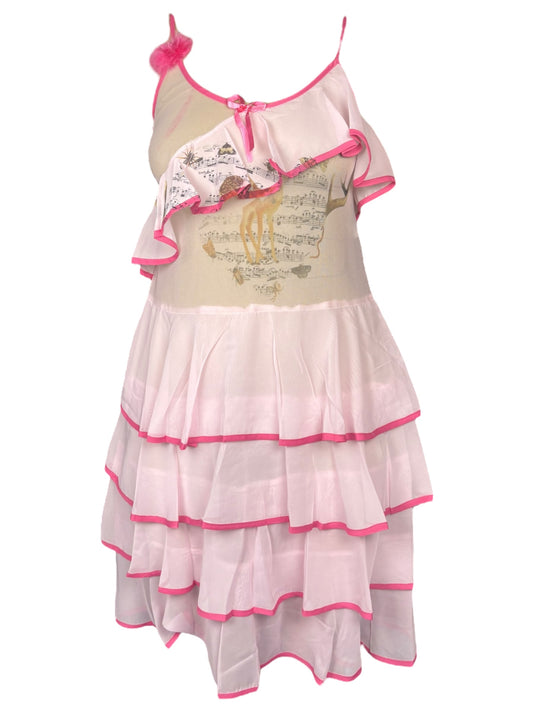 Forest Song Pink Sheer Layered Dress - M