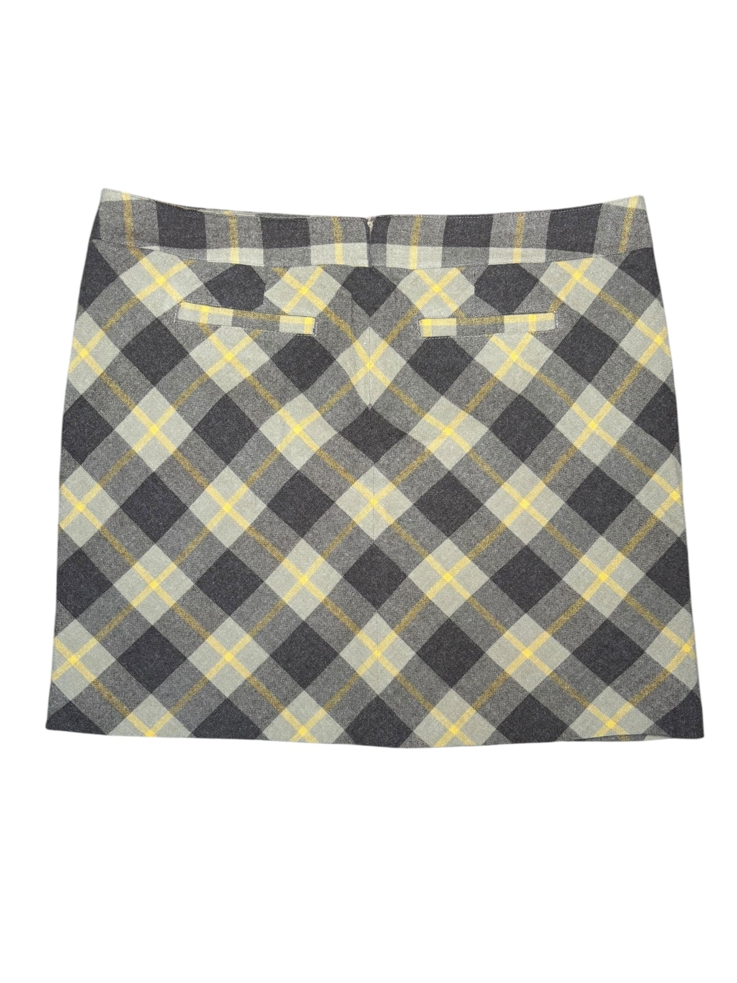 Vintage Brown And Yellow Plaid Skirt With Pockets - 2X