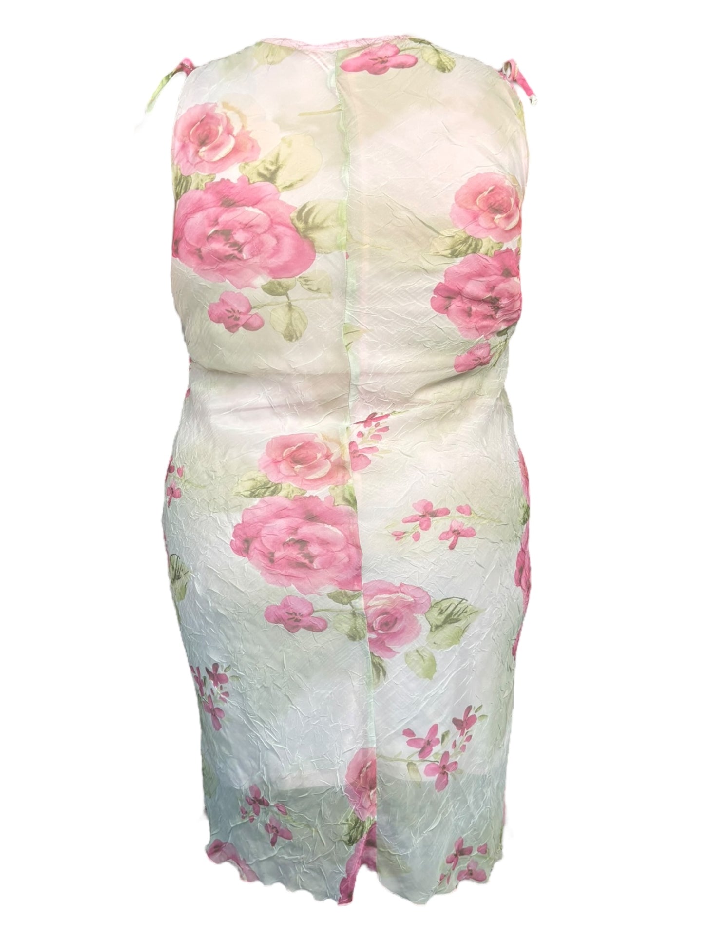 Vintage Floral White Dress - 2X