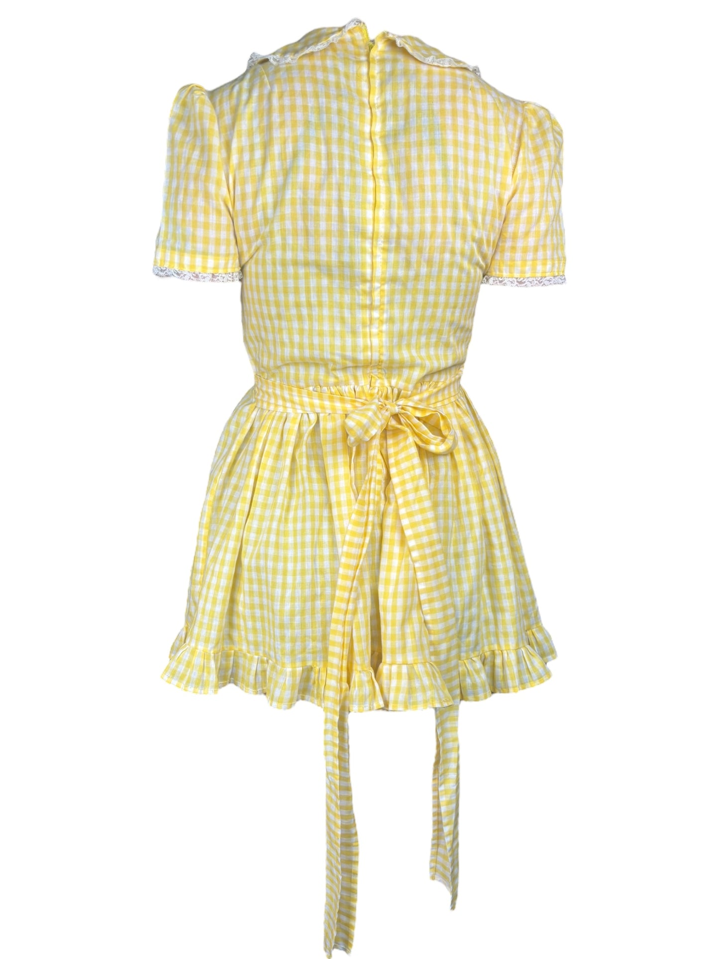 Vintage Yellow Check Dress - M