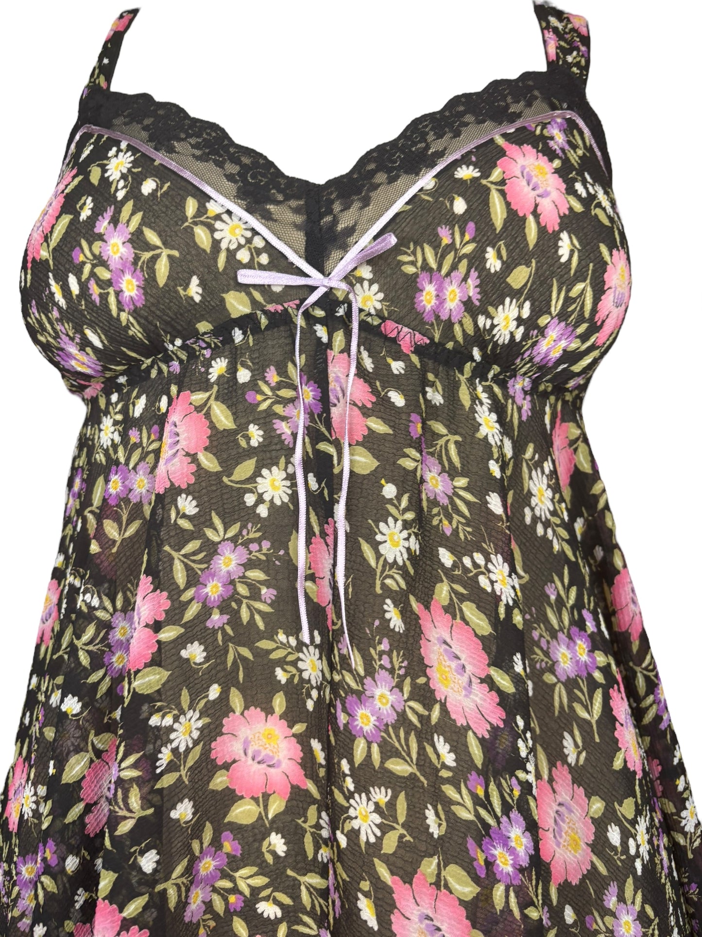 Vintage Floral Baby Doll Dress - M