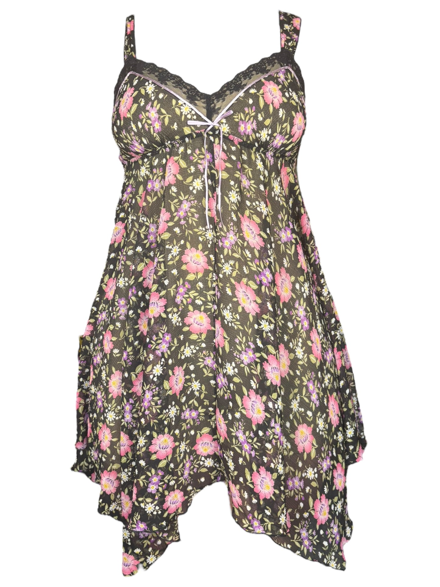 Vintage Floral Baby Doll Dress - M