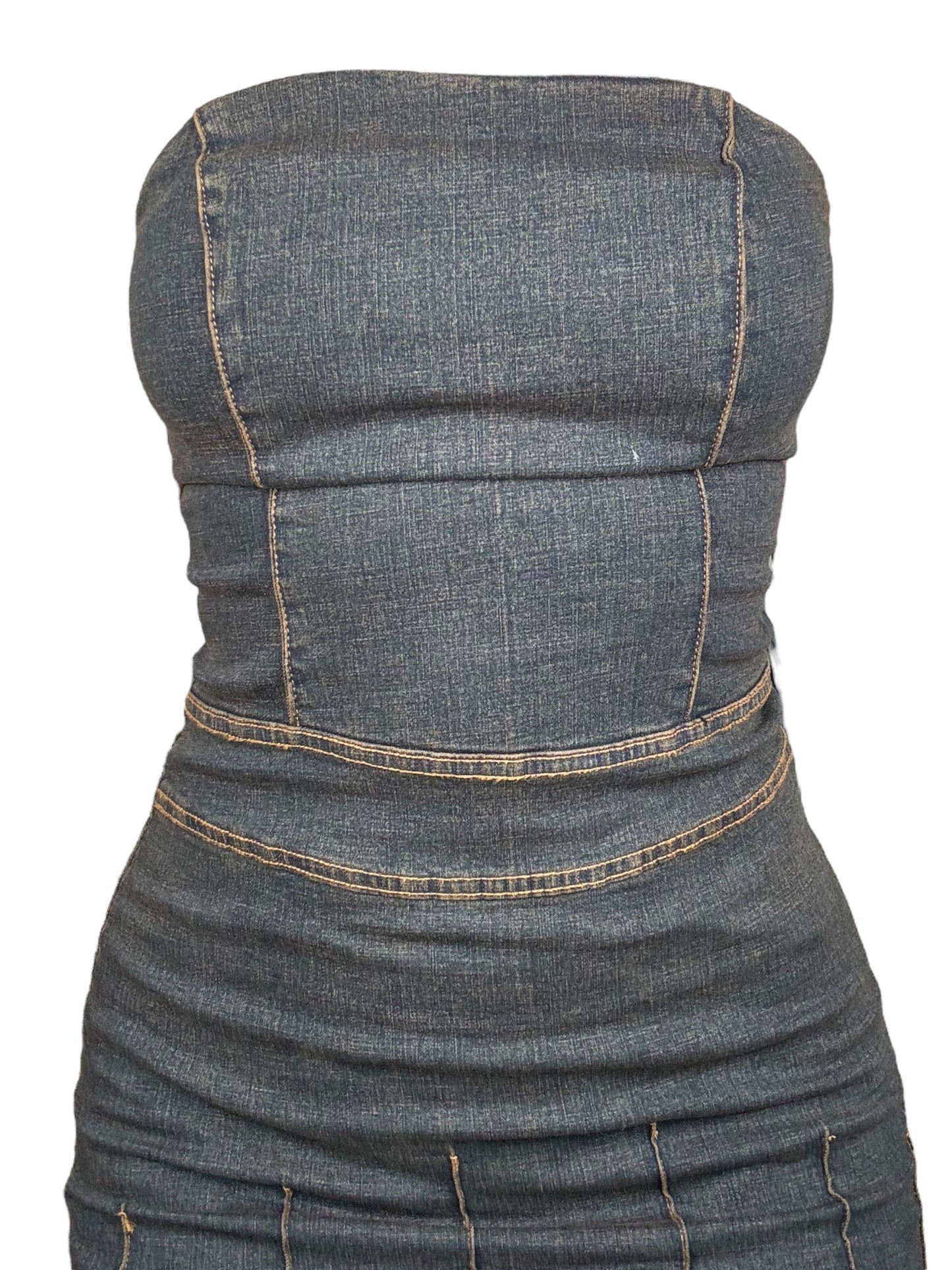 Vintage Denim Tube Dress - S