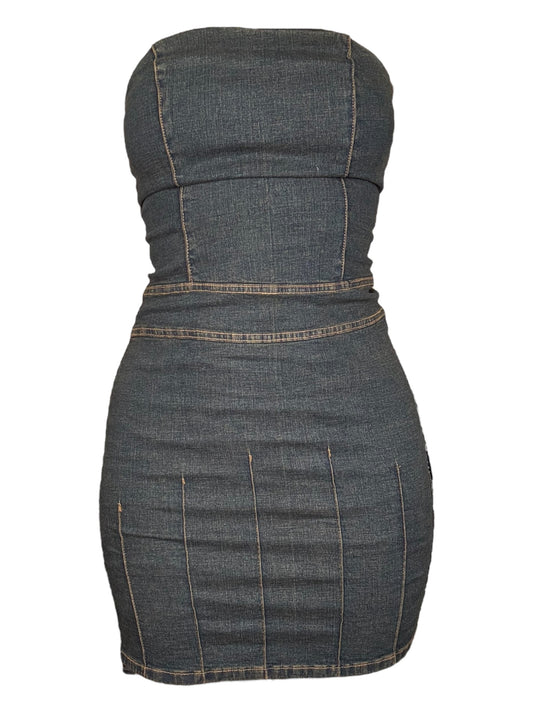 Vintage Denim Tube Dress - S