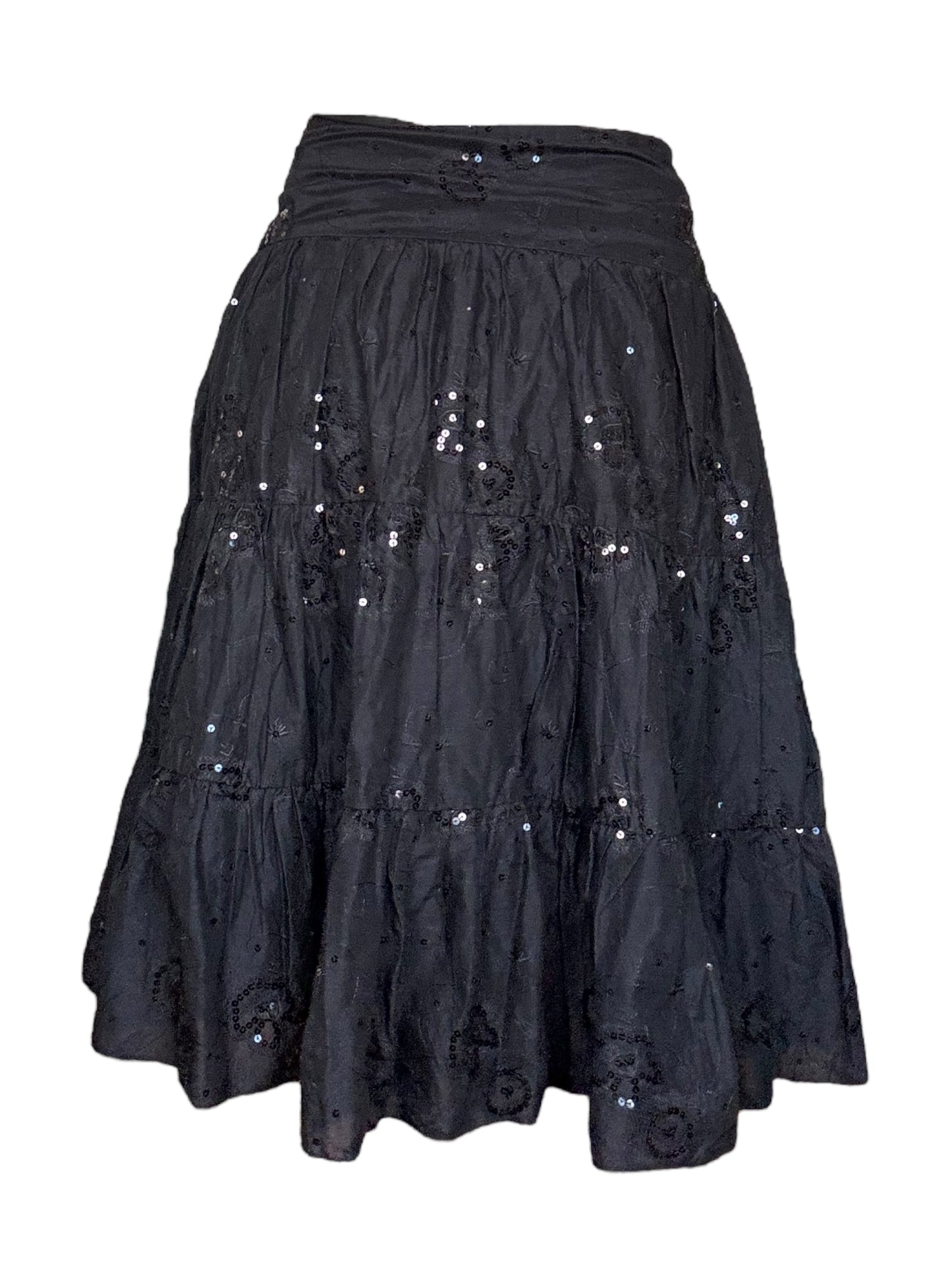 Vintage Black Sequin Skirt - M/L