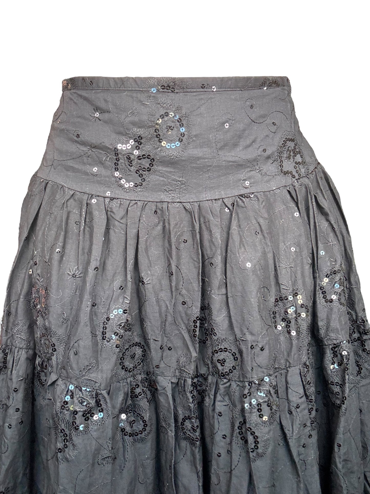 Vintage Black Sequin Skirt - M/L