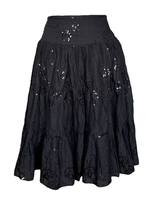 Vintage Black Sequin Skirt - M/L