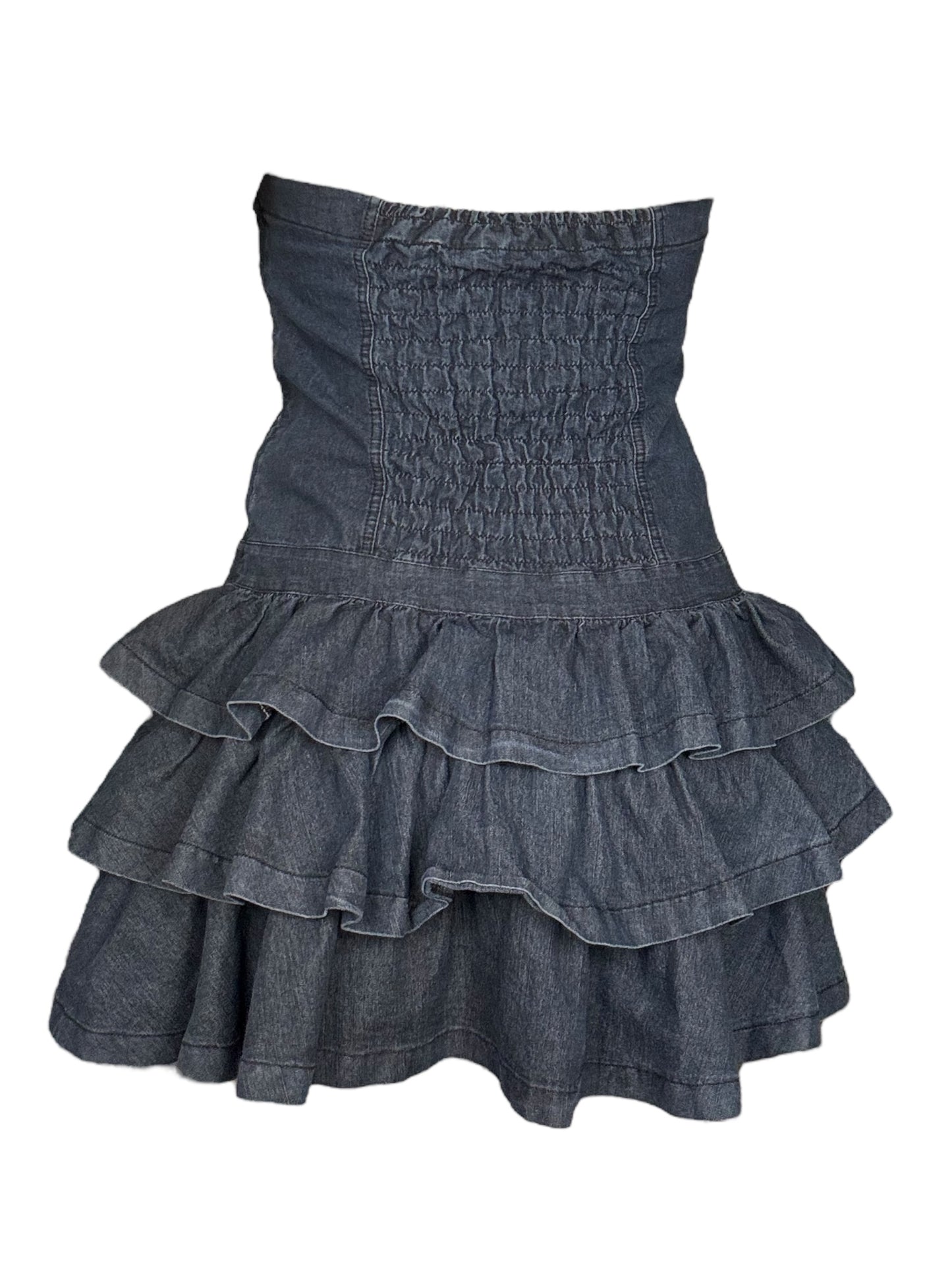 Vintage Denim Ruffle Dress - M/L