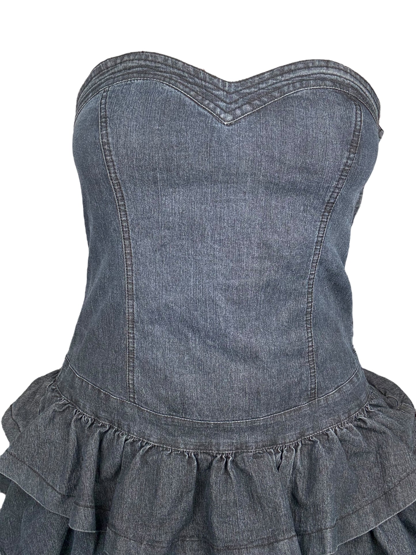 Vintage Denim Ruffle Dress - M/L