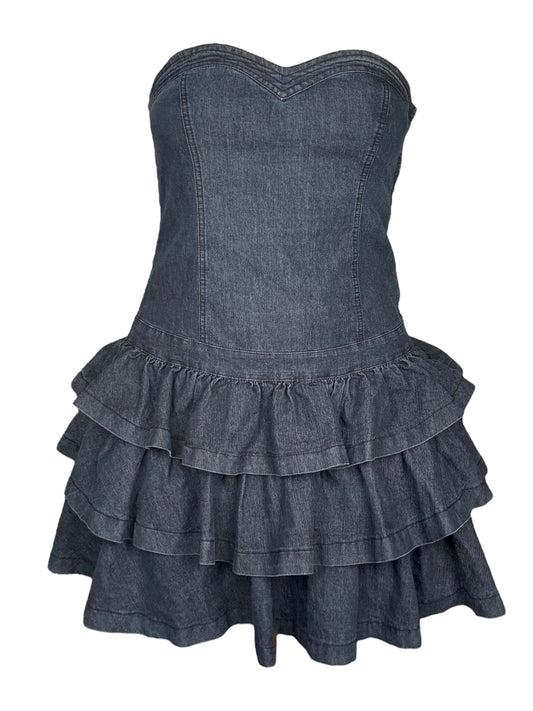 Vintage Denim Ruffle Dress - M/L