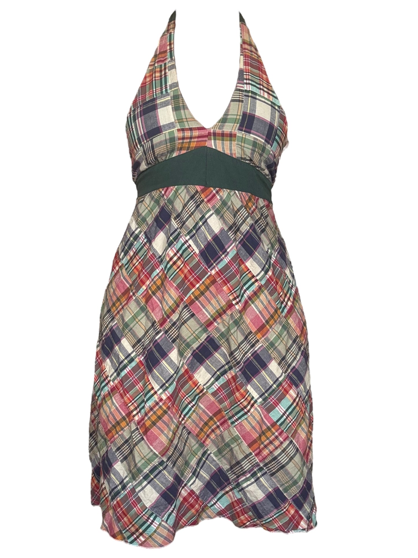 Vintage Patchwork Plaid Dress - M/L