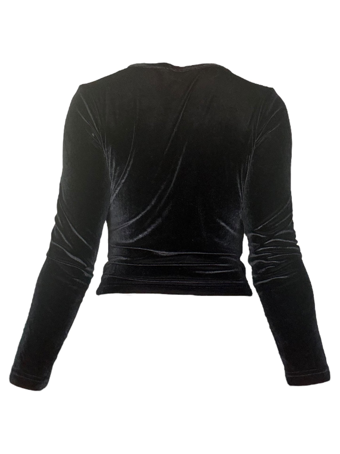 Vintage Black Velvet Longsleeve Top - M/L