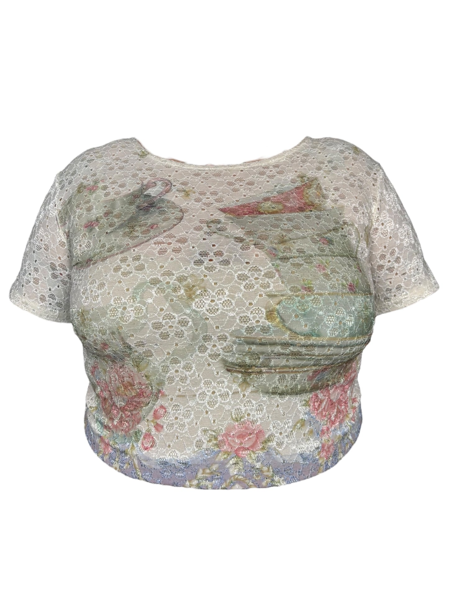 Teacup White Lace Tee - 2X/3X