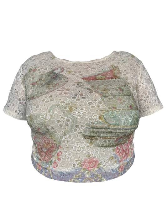 Teacup White Lace Tee - 2X/3X