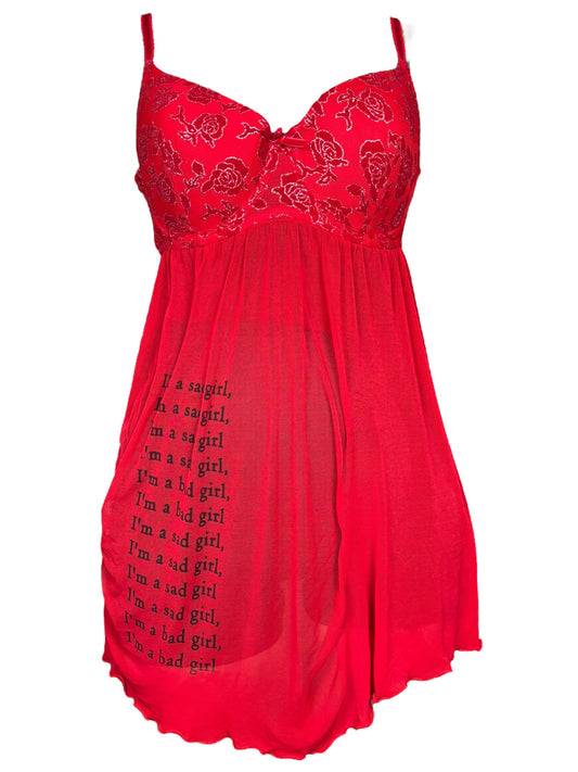 Sad Girl Red Babydoll Sample Mini Dress / Top - 1X