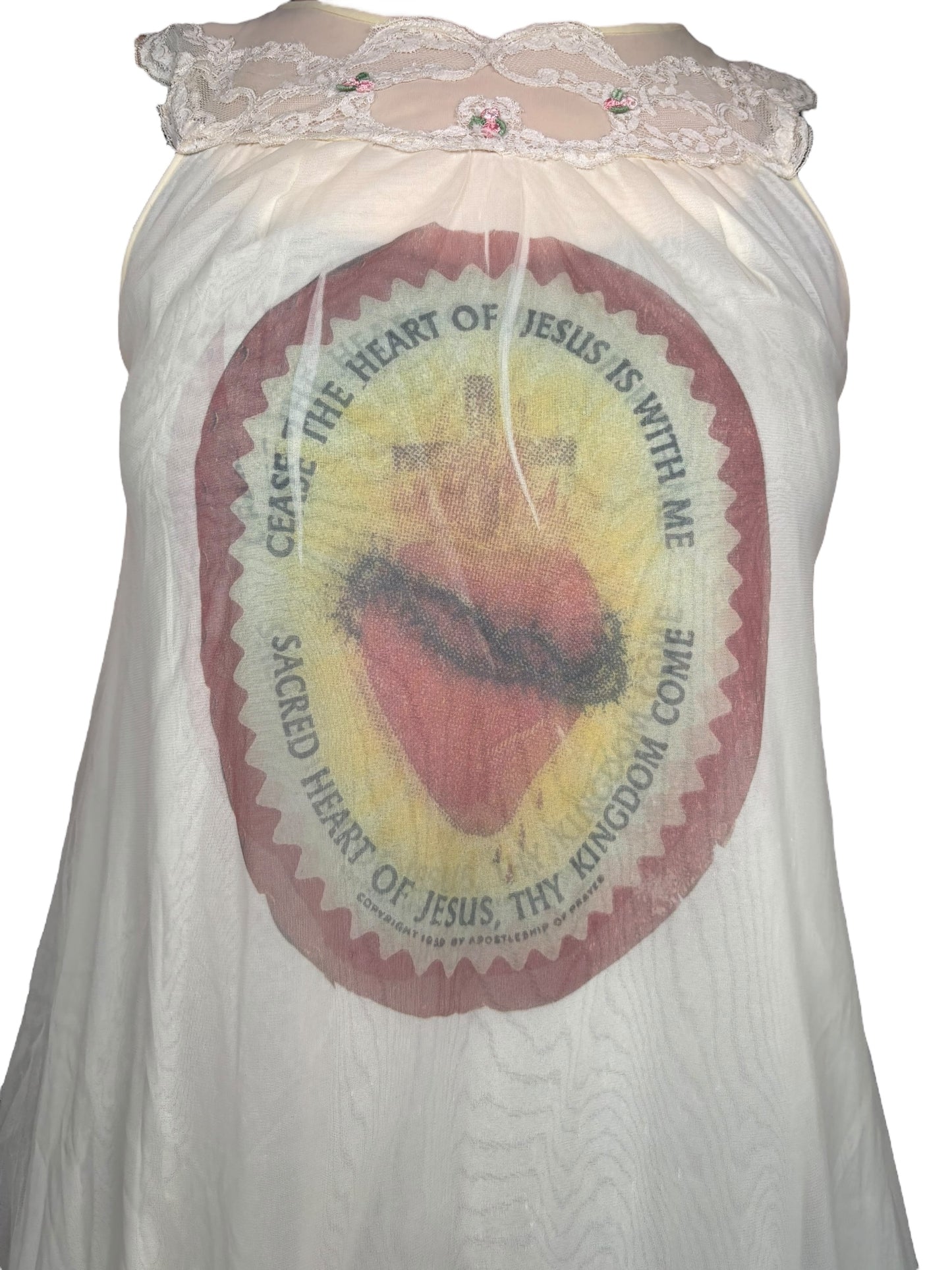 Sacred Heart of Jesus Butter Yellow Floaty Nightie - M/L