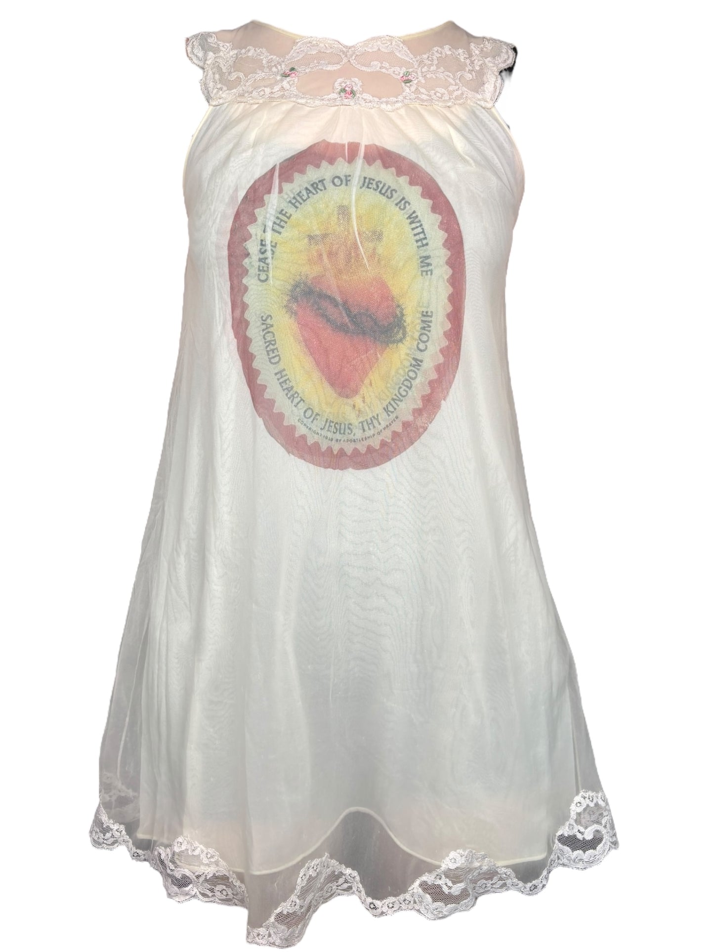 Sacred Heart of Jesus Butter Yellow Floaty Nightie - M/L