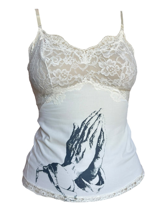 Praying Hands Lace Tank - S