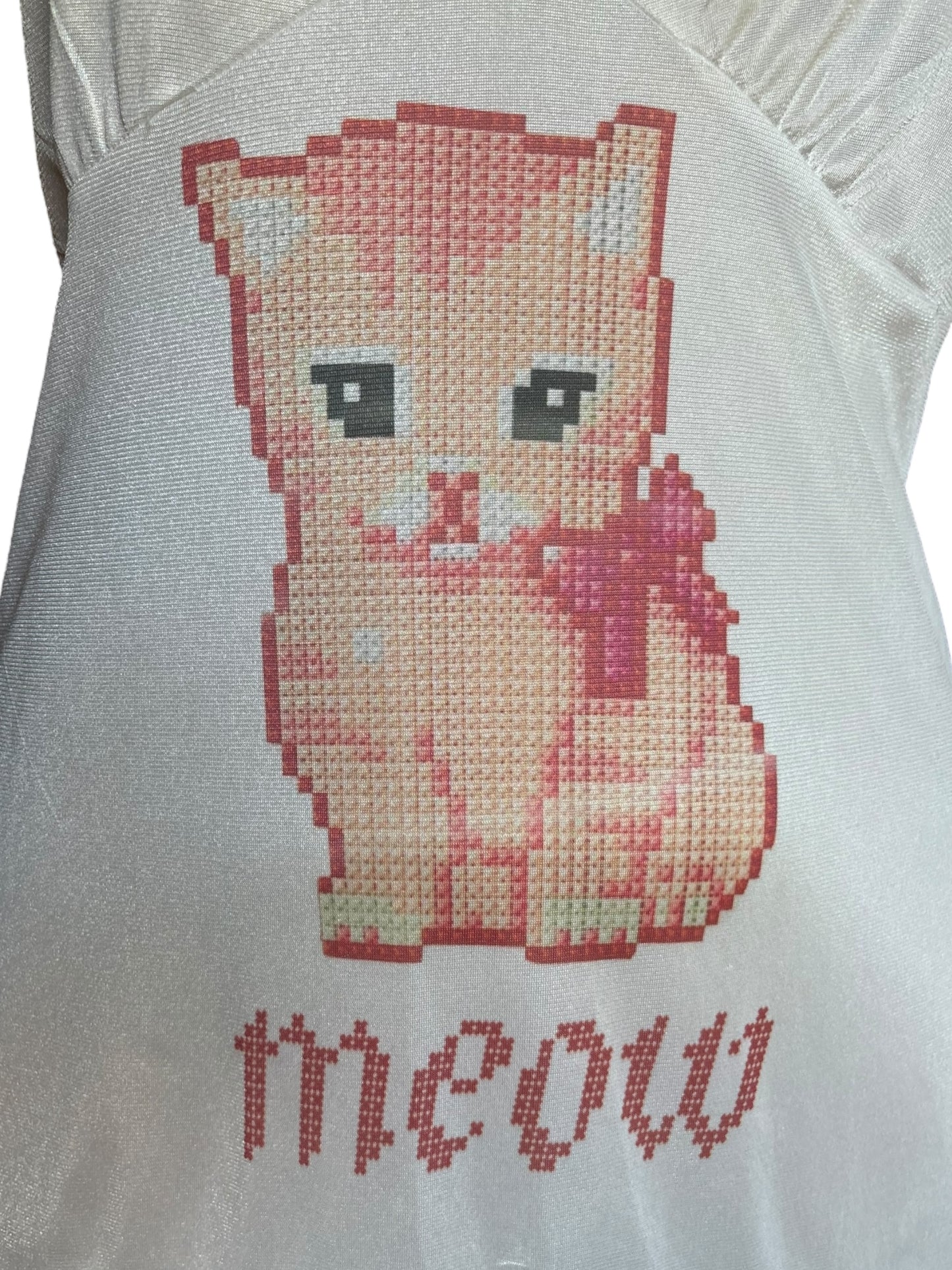 Meow Kitty White Slip Dress - M