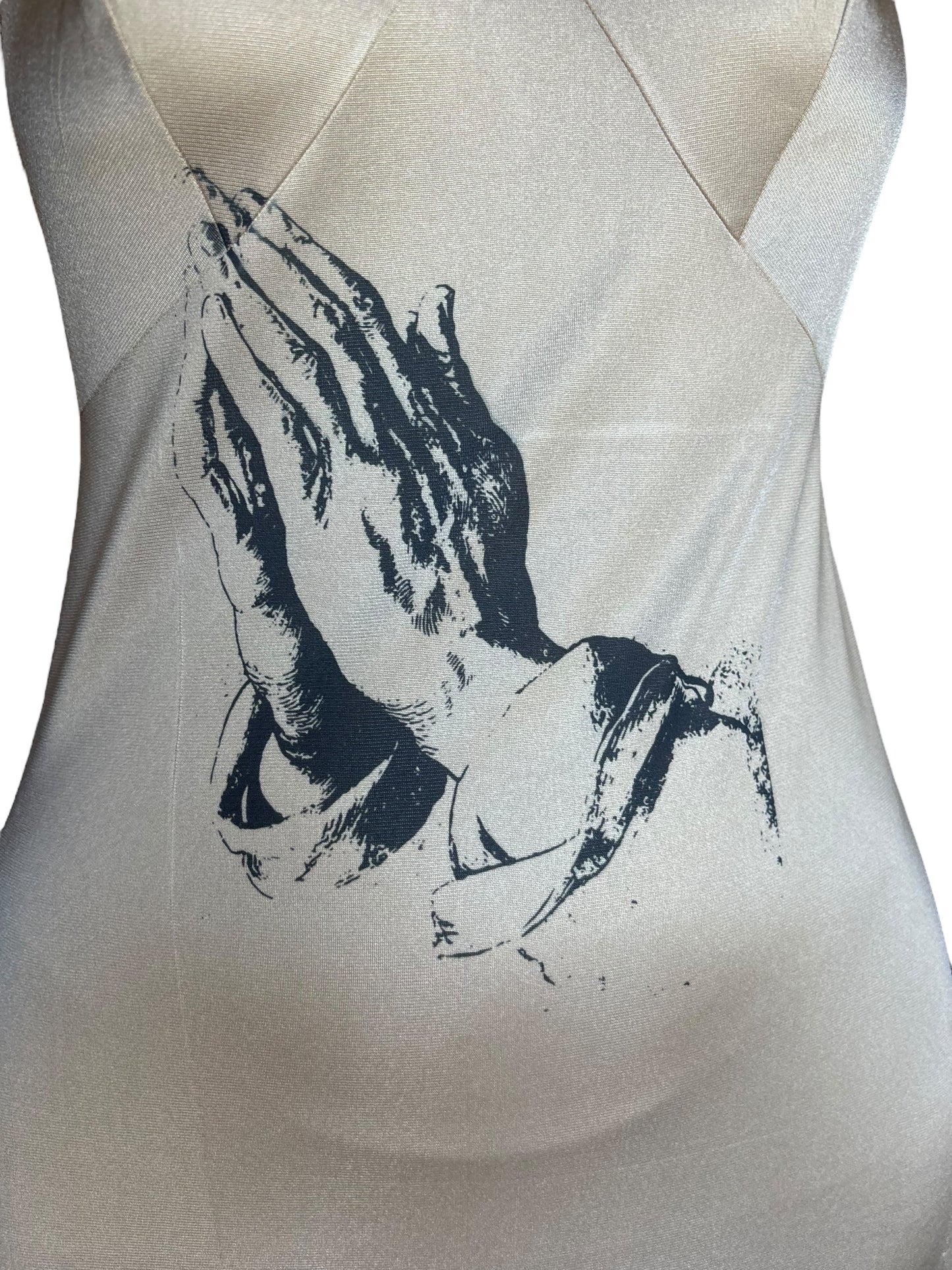 Praying Hands Beige Dress - L