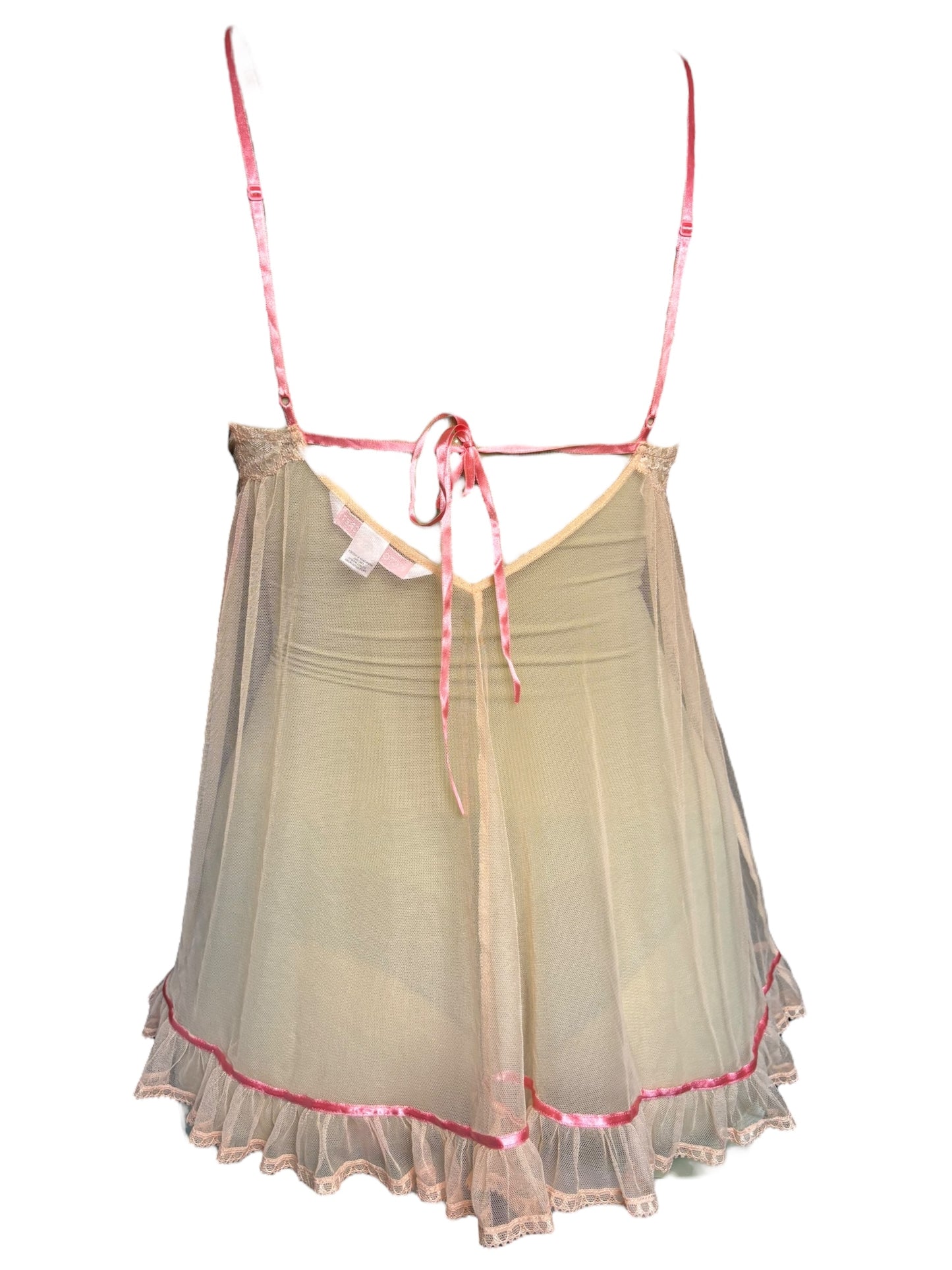 Vintage Peach Babydoll Nightie - L